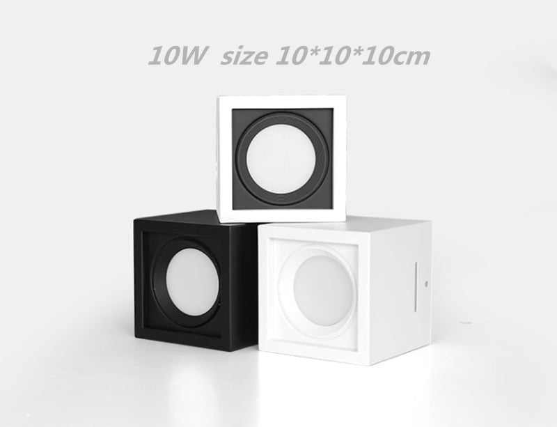 Square Dimmable Surface Mounted LED Downlights AC85-265V 10W 20W LED Ceiling Lamp Warm/Cold White LED Spot lights Indoor Lighting
