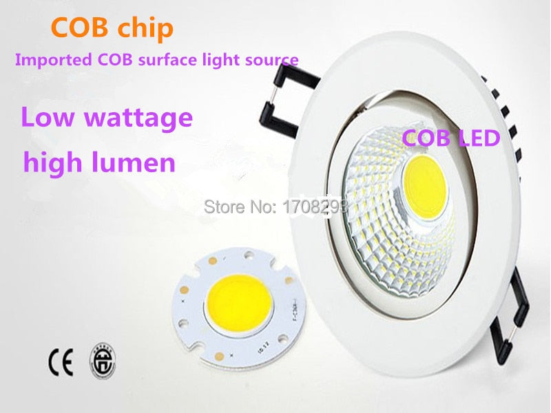 Downlight 30 PCS 7W 10W Dimmable Cob Led Downlights Cool/Warm White Recessed lamp 110V/220V/230V CE RoHS