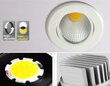 Downlight 30 PCS 7W 10W Dimmable Cob Led Downlights Cool/Warm White Recessed lamp 110V/220V/230V CE RoHS