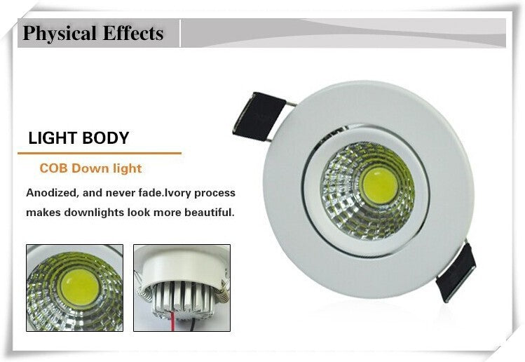 Downlight 30 PCS 7W 10W Dimmable Cob Led Downlights Cool/Warm White Recessed lamp 110V/220V/230V CE RoHS