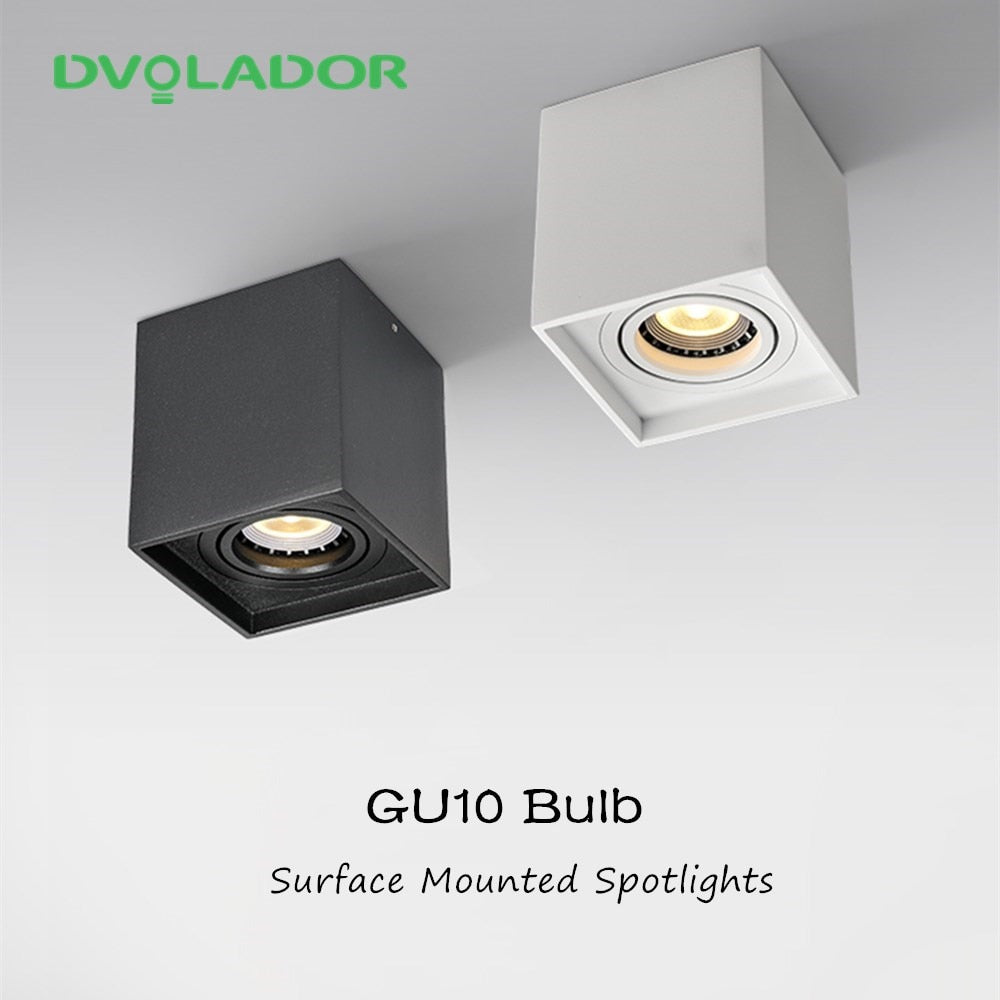 GU10 Downlight Led Downlight Surface Mounted Ceiling Lamp Buld Replaceable Angel Adjust Square Lighting Spot Lamp For Kitchen