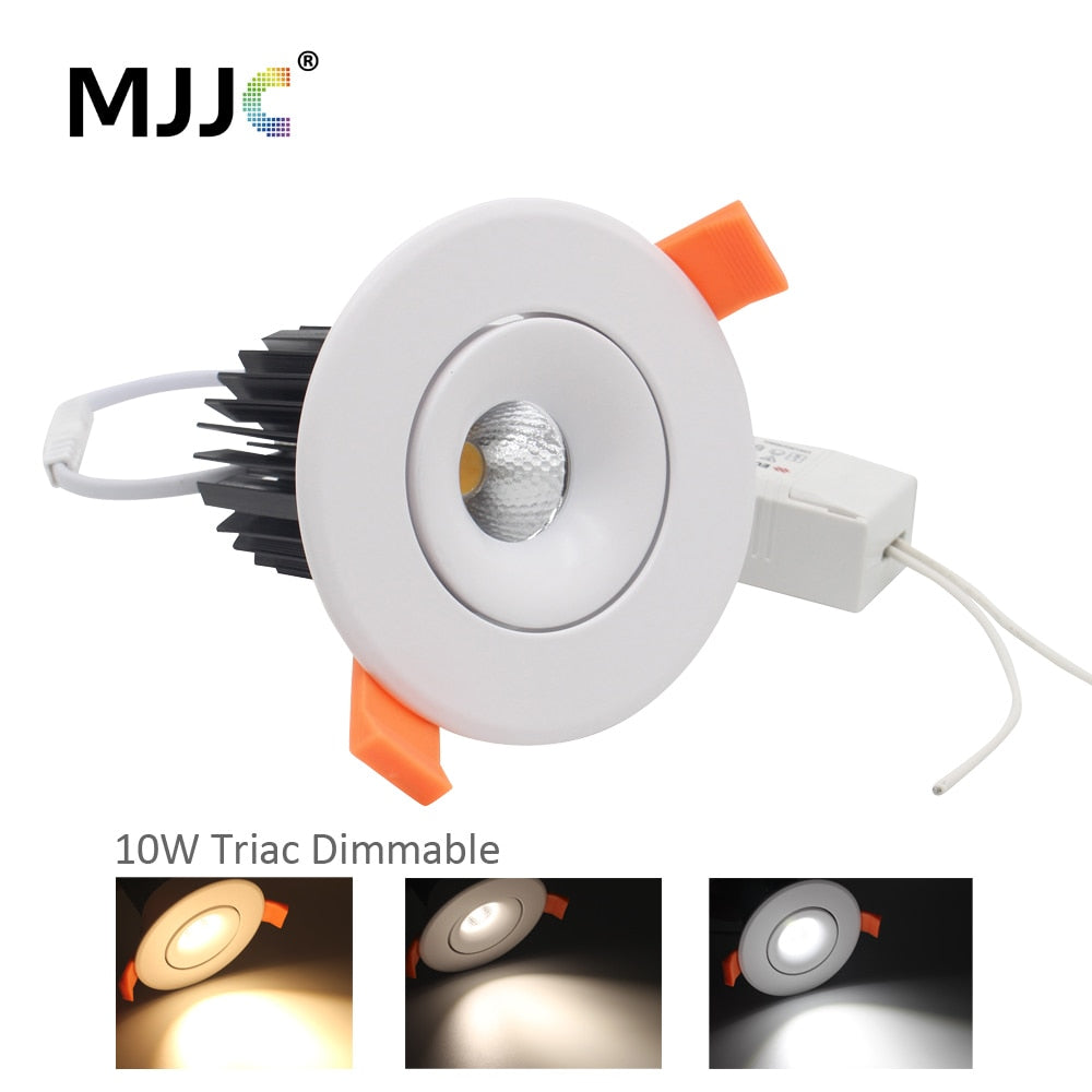 Triac Dimmable LED Downlights COB 10W 110V 220V 230V AC Spot Lamp LED Down Lights Recessed LED Ceiling Downlight