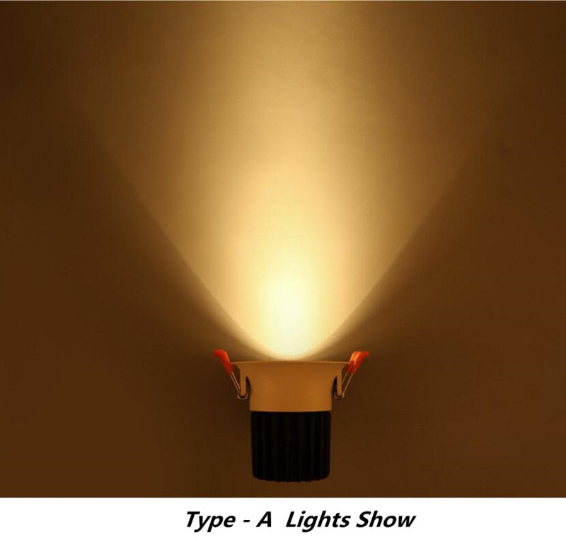 Dimmable Recessed COB LED Downlights 9W 12W LED Ceiling Spot Lights AC85-265V LED Ceiling Lamps Warm Cold White Indoor Lighting