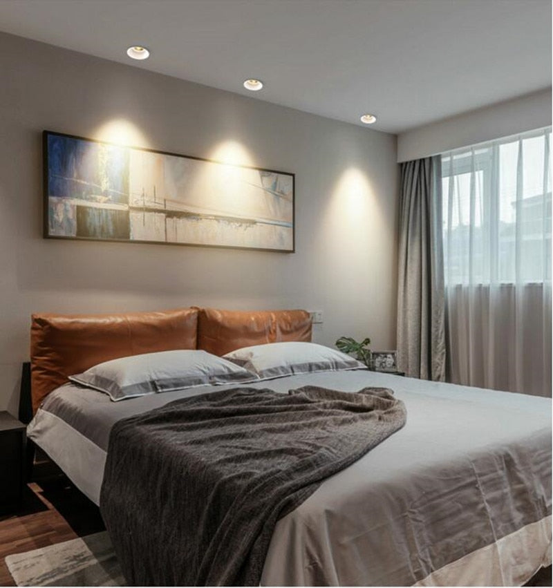 Dimmable Recessed COB LED Downlights 9W 12W LED Ceiling Spot Lights AC85-265V LED Ceiling Lamps Warm Cold White Indoor Lighting