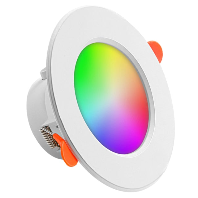 Tuya Bluetooth Smart Spot RGB Dimmable LED Lamp Recessed Round Light Smart Home Downlight Timer Work with Alexa Google Home Hub