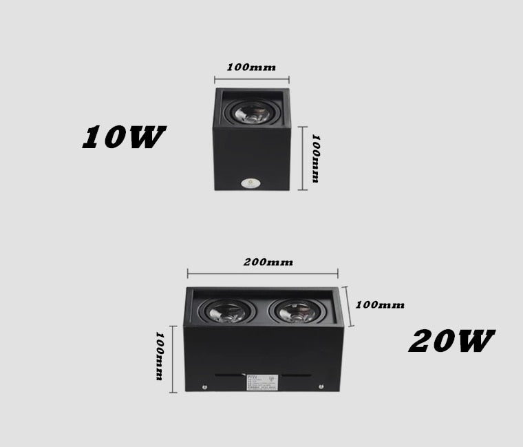 High quality Surface Mounted adjustment LED COB Dimmable Downlights Ceiling AC90-260V 10W 20W LED Ceiling Lamp Spot