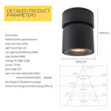 Dimmable Ceiling Surface Mounted Led Downlight Adjustable Spotlight 90 Degree Lighting CRI 93 AC 90-260V Spotlights Ceiling Spot