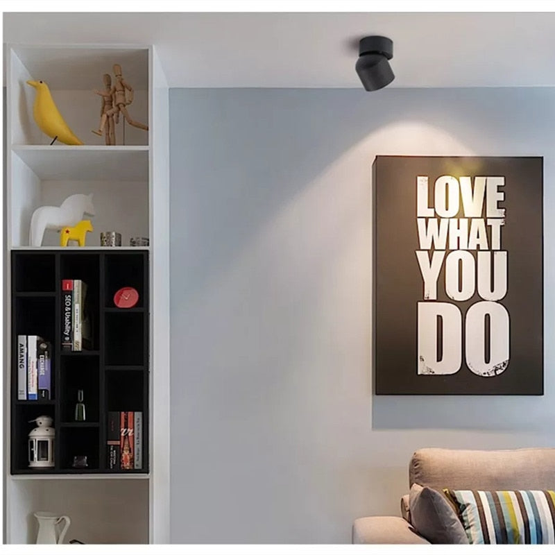 Dimmable Ceiling Surface Mounted Led Downlight Adjustable Spotlight 90 Degree Lighting CRI 93 AC 90-260V Spotlights Ceiling Spot