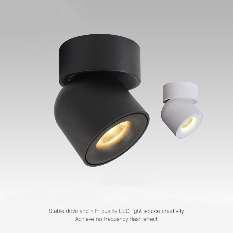 Dimmable Ceiling Surface Mounted Led Downlight Adjustable Spotlight 90 Degree Lighting CRI 93 AC 90-260V Spotlights Ceiling Spot