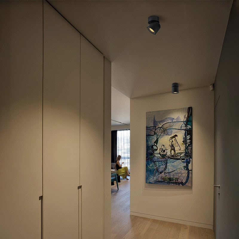 Dimmable Ceiling Surface Mounted Led Downlight Adjustable Spotlight 90 Degree Lighting CRI 93 AC 90-260V Spotlights Ceiling Spot