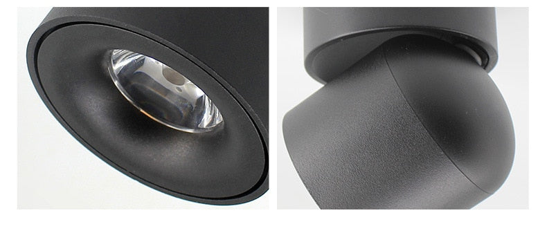 Dimmable Ceiling Surface Mounted Led Downlight Adjustable Spotlight 90 Degree Lighting CRI 93 AC 90-260V Spotlights Ceiling Spot