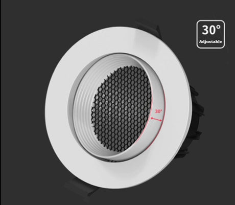 Dimmable Recessed LED Downlights Honeycomb Deep Anti-glare Adjustable Angle Eye COB Spotlight led ceiling light Indoor