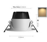 Dimmable Recessed LED Downlights Honeycomb Deep Anti-glare Adjustable Angle Eye COB Spotlight led ceiling light Indoor