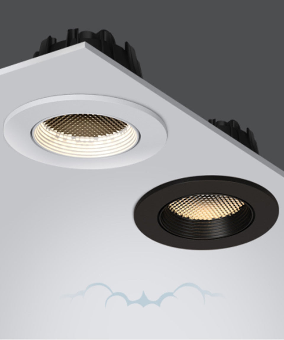 Dimmable Recessed LED Downlights Honeycomb Deep Anti-glare Adjustable Angle Eye COB Spotlight led ceiling light Indoor
