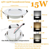 LED Downlight Lamp 3W 5W 7W 9W 12W 15W 18W Ceiling Recessed 10pcs/lot Downlights Round Led Panel Light Three Color 220V 110V