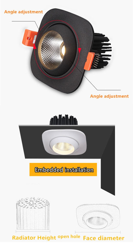 Dimmable Bull Eye Led downlight light LED COB Ceiling Spot Light 10w 15w AC85-265V LED ceiling recessed Lights Indoor Lighting