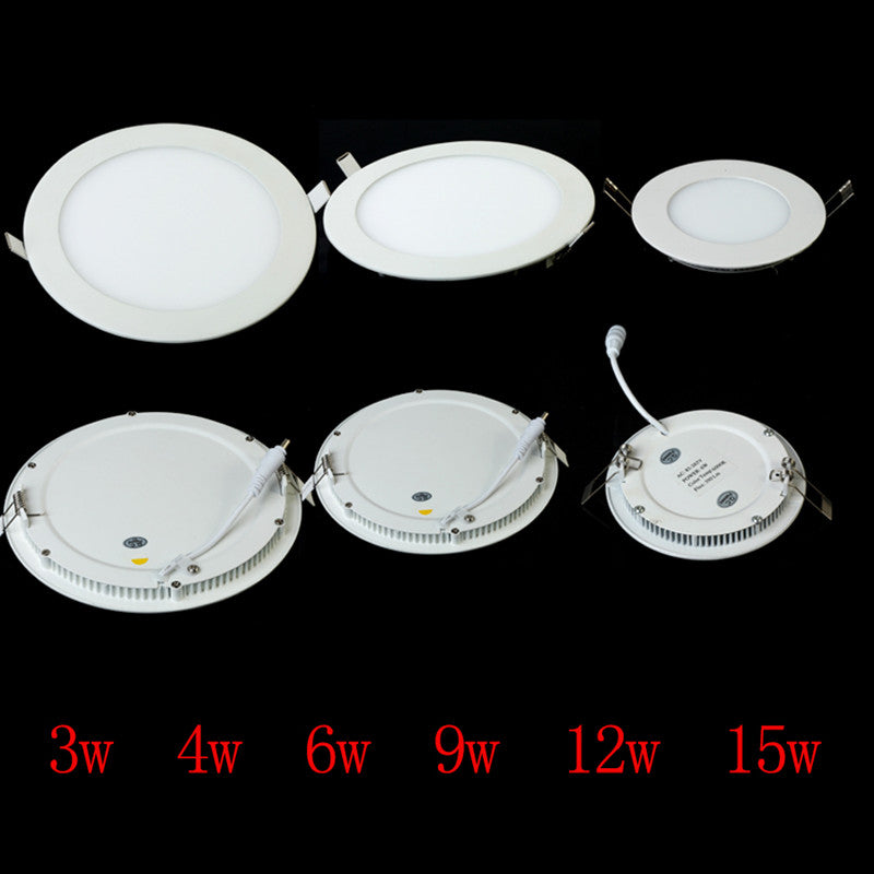 Dimmable LED Ceiling Downlight Light 6W 9w 12W 15W 25W LED Panel down light AC85-265V Warm/Cold White Brightness Adjustable
