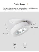 Dimmable Slim Ceiling Light, Dimmable LED Downlight, 5W, 7W, 10W, 12W, Round, Foldable, 360 Degree Rotatable, LED Spotlight