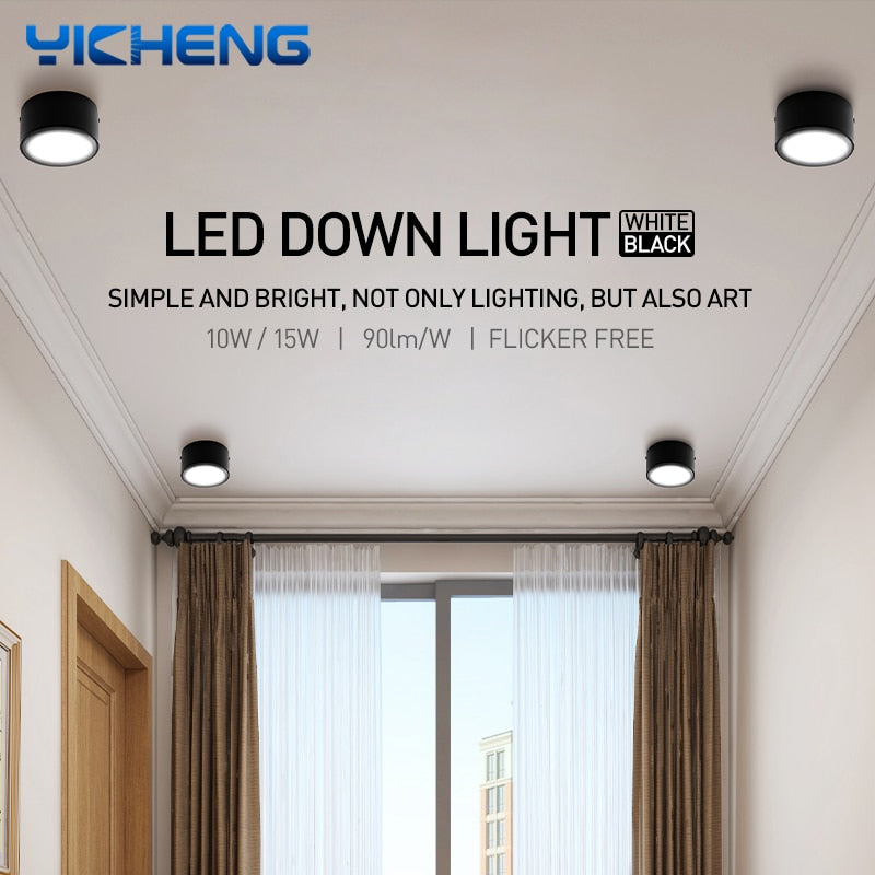 Surface Mounted LED Downlight 10W 15W LED Ceiling Lamps COB Spot Light AC85-265V Needs Driver Indoor Home Decoration Lighting