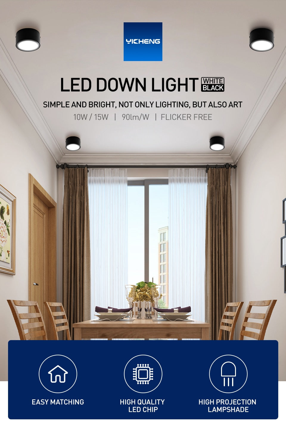 Surface Mounted LED Downlight 10W 15W LED Ceiling Lamps COB Spot Light AC85-265V Needs Driver Indoor Home Decoration Lighting