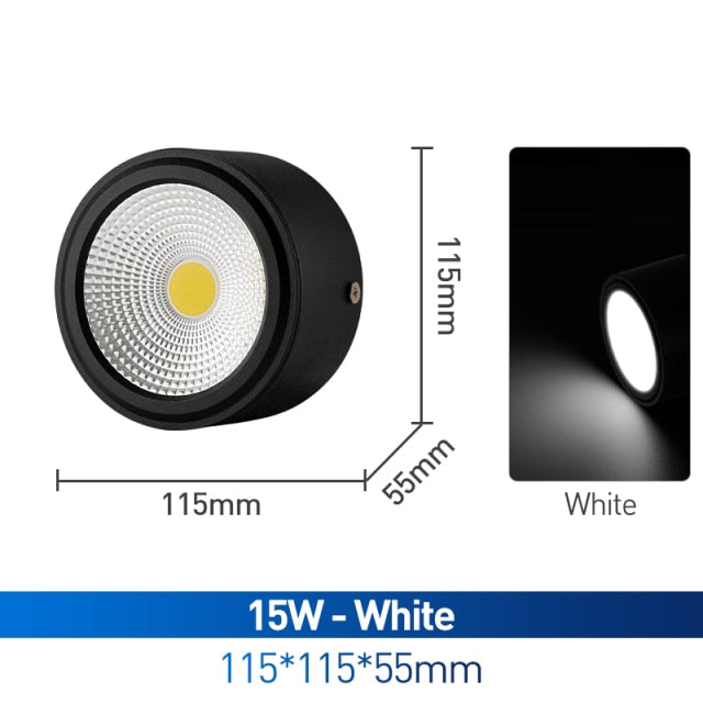Surface Mounted LED Downlight 10W 15W LED Ceiling Lamps COB Spot Light AC85-265V Needs Driver Indoor Home Decoration Lighting