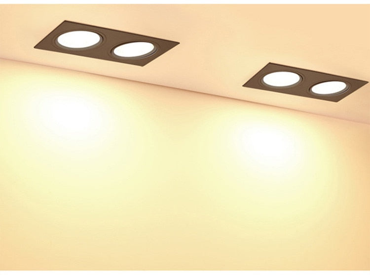 Recessed Double LED Dimmable Downlight COB 7w 12w 15W 30W Spot Decoration Room Ceiling Lamp AC 220V LED Panel Lights Hotel Room