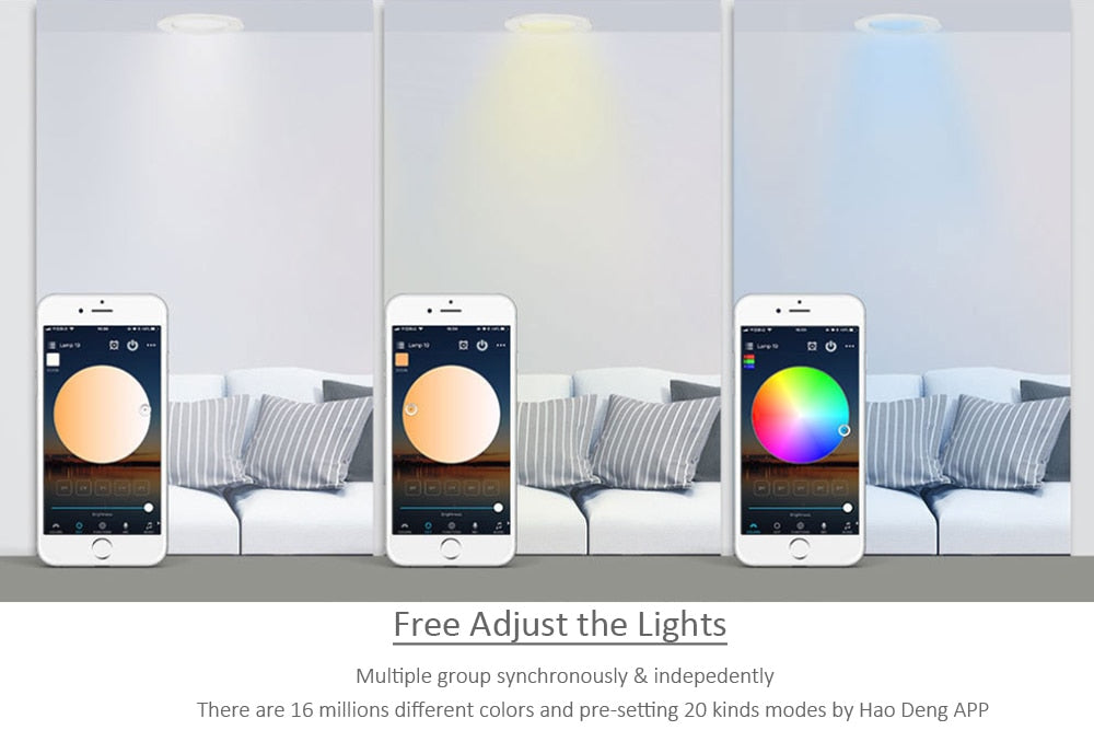 Bluetooth LED Downlight Recessed 5W RGBCCT LED Magic Mesh Downlight Dimmable AC 110V 220V Spot Light Smart Home Bluetooth Lamps