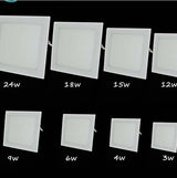 Ultra thin Square Panel AC110V 220V 4W 6W 9W 12W 15W 18W SMD2835 recessed ceiling led panel light downlight White / Warm white