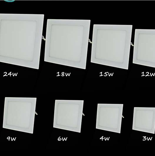 Ultra thin Square Panel AC110V 220V 4W 6W 9W 12W 15W 18W SMD2835 recessed ceiling led panel light downlight White / Warm white