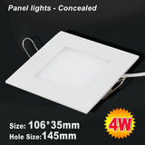 Ultra thin Square Panel AC110V 220V 4W 6W 9W 12W 15W 18W SMD2835 recessed ceiling led panel light downlight White / Warm white