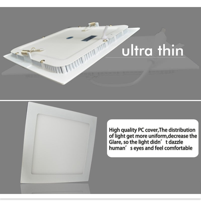 Ultra thin Square Panel AC110V 220V 4W 6W 9W 12W 15W 18W SMD2835 recessed ceiling led panel light downlight White / Warm white