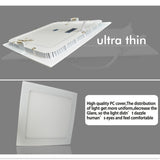 Ultra thin Square Panel AC110V 220V 4W 6W 9W 12W 15W 18W SMD2835 recessed ceiling led panel light downlight White / Warm white