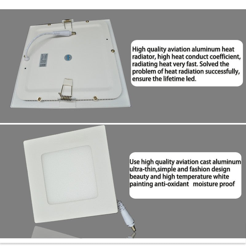 Ultra thin Square Panel AC110V 220V 4W 6W 9W 12W 15W 18W SMD2835 recessed ceiling led panel light downlight White / Warm white