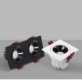 2021 Angle Adjustable Anti-glare Square LED COB Recessed Downlights 9W 12W 15W 18W 24W 30W LED Ceiling Spot Lights AC90-260V