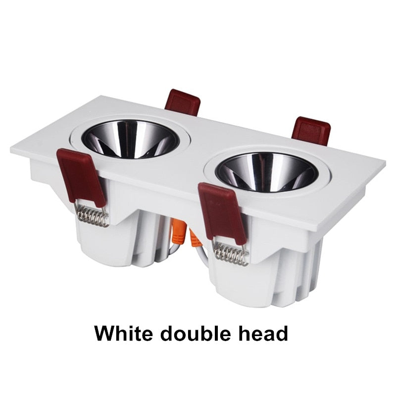 2021 Angle Adjustable Anti-glare Square LED COB Recessed Downlights 9W 12W 15W 18W 24W 30W LED Ceiling Spot Lights AC90-260V