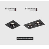 2021 Angle Adjustable Anti-glare Square LED COB Recessed Downlights 9W 12W 15W 18W 24W 30W LED Ceiling Spot Lights AC90-260V