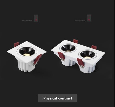 2021 Angle Adjustable Anti-glare Square LED COB Recessed Downlights 9W 12W 15W 18W 24W 30W LED Ceiling Spot Lights AC90-260V