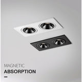 2021 Angle Adjustable Anti-glare Square LED COB Recessed Downlights 9W 12W 15W 18W 24W 30W LED Ceiling Spot Lights AC90-260V