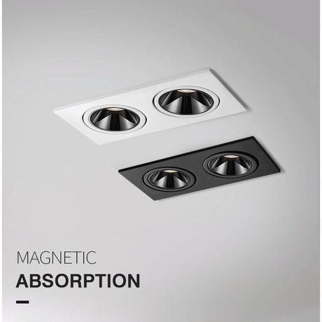 2021 Angle Adjustable Anti-glare Square LED COB Recessed Downlights 9W 12W 15W 18W 24W 30W LED Ceiling Spot Lights AC90-260V