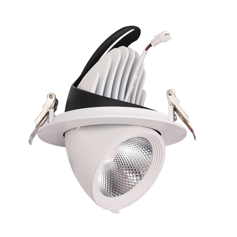 High Power Dimmable LED Downlight 10W 15W 20W 30W Adjustable 360 COB Ceiling Elephant Trunk Downlight AC85-265v Home Lighting