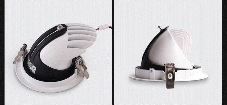 High Power Dimmable LED Downlight 10W 15W 20W 30W Adjustable 360 COB Ceiling Elephant Trunk Downlight AC85-265v Home Lighting