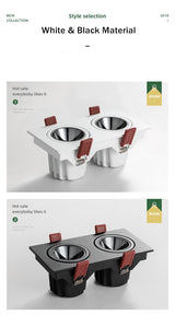 LED Recessed Ceiling Downlight 24W 7W LED Spot lighting Anti-Glare COB Spot light Indoor led Lighting fixture