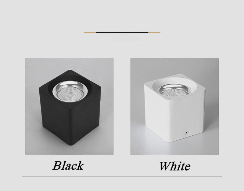 Square Dimmable COB LED Downlights 9W 15W 20W LED Ceiling Spot Lights 110-240V LED Ceiling Lamps Warm/Cold White Indoor Lighting