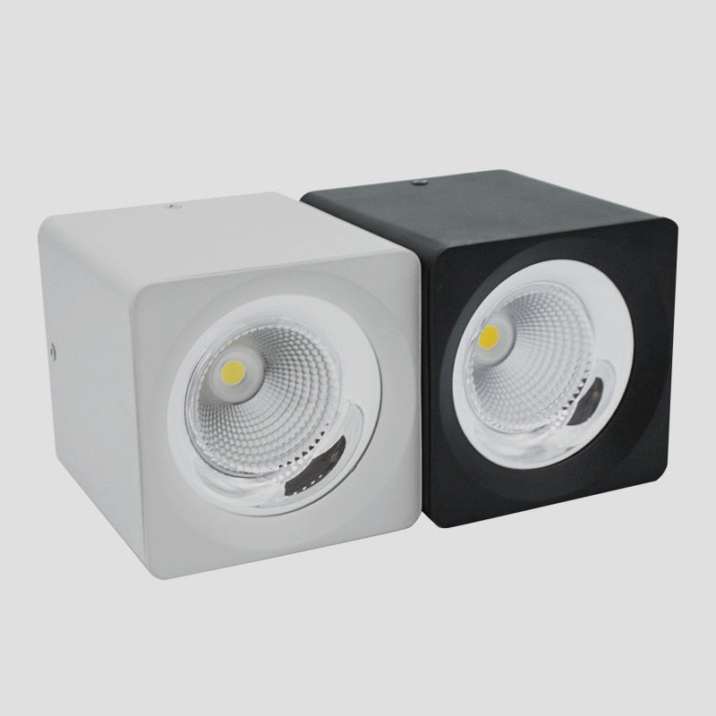 Square Dimmable COB LED Downlights 9W 15W 20W LED Ceiling Spot Lights 110-240V LED Ceiling Lamps Warm/Cold White Indoor Lighting