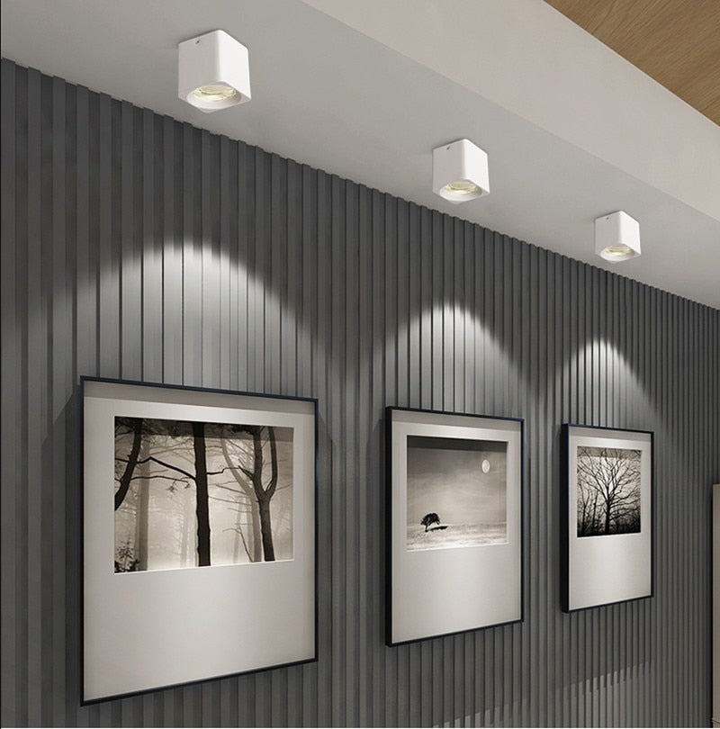 Square Dimmable COB LED Downlights 9W 15W 20W LED Ceiling Spot Lights 110-240V LED Ceiling Lamps Warm/Cold White Indoor Lighting