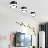 Surface Mounted Downlight Led 7W 12W Nordic Round Living Room Aisle Ceiling Light Macaron Free Hole Three-color Small Spotlight