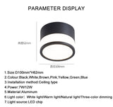 Surface Mounted Downlight Led 7W 12W Nordic Round Living Room Aisle Ceiling Light Macaron Free Hole Three-color Small Spotlight