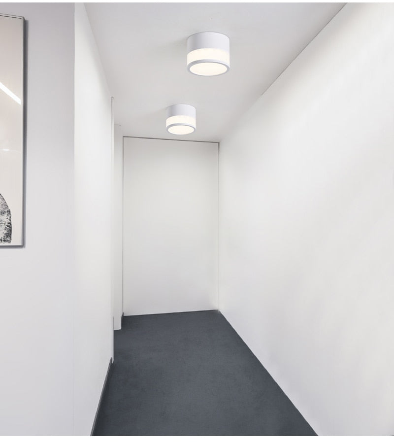 Surface Mounted Downlight Led 7W 12W Nordic Round Living Room Aisle Ceiling Light Macaron Free Hole Three-color Small Spotlight