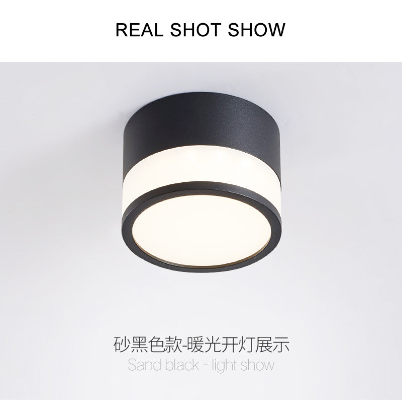 Surface Mounted Downlight Led 7W 12W Nordic Round Living Room Aisle Ceiling Light Macaron Free Hole Three-color Small Spotlight