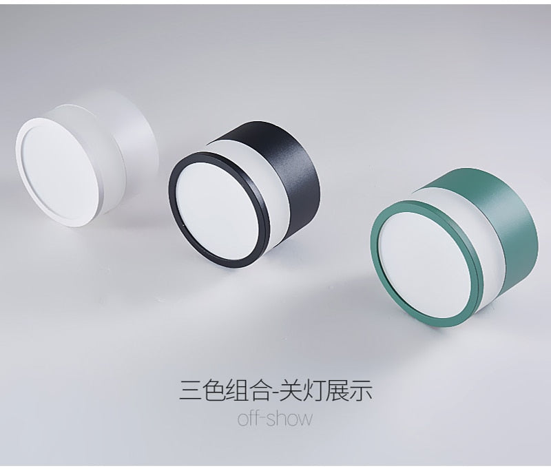 Surface Mounted Downlight Led 7W 12W Nordic Round Living Room Aisle Ceiling Light Macaron Free Hole Three-color Small Spotlight